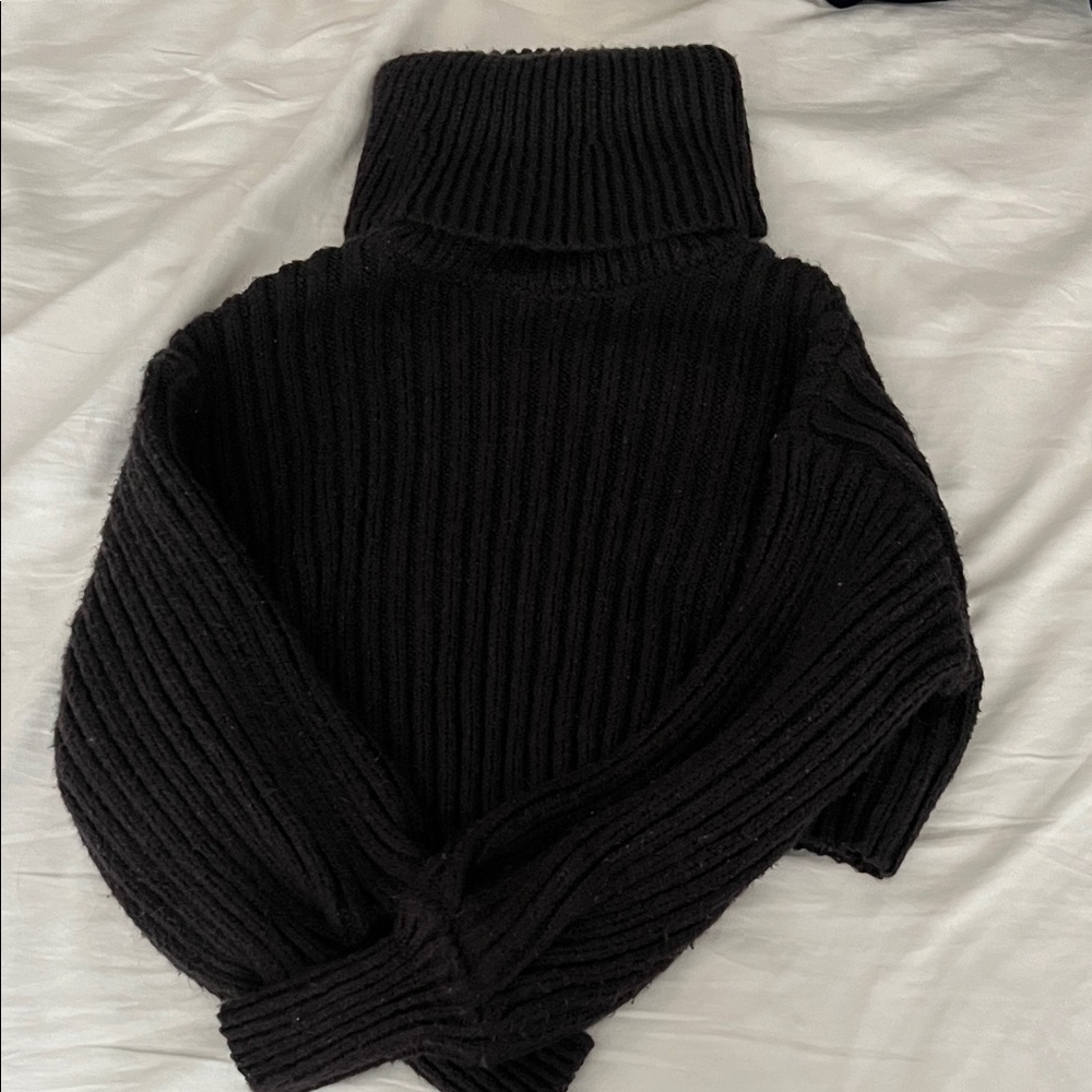 Urban Outfitters Black Ribbed Turtleneck Sweater
